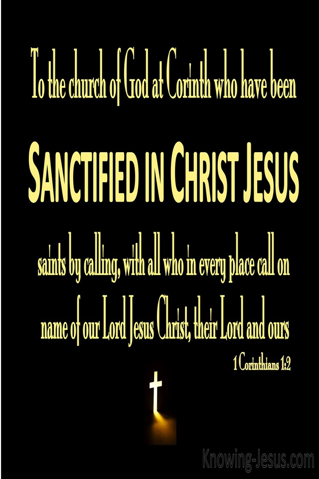 1 Corinthians 1:2 Sanctified In Christ Jesus (yellow)